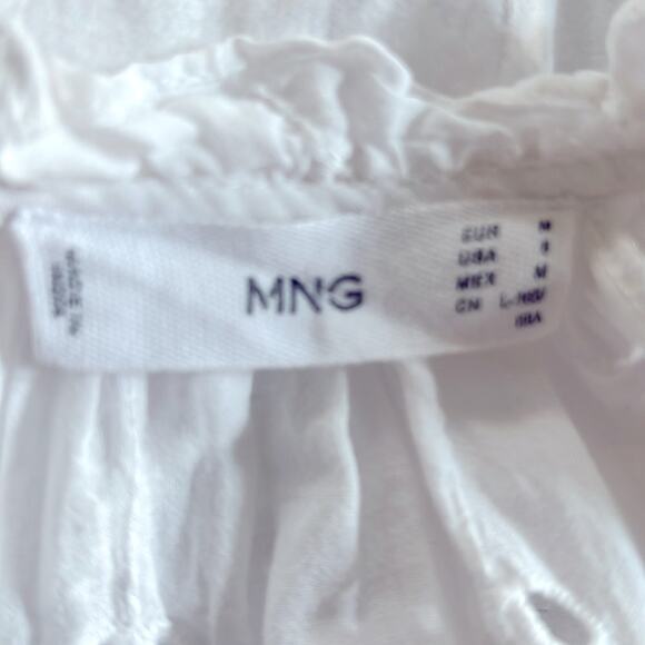 MANGO Open Work Detailed Eyelet Dress White Size M - Picture 12 of 13